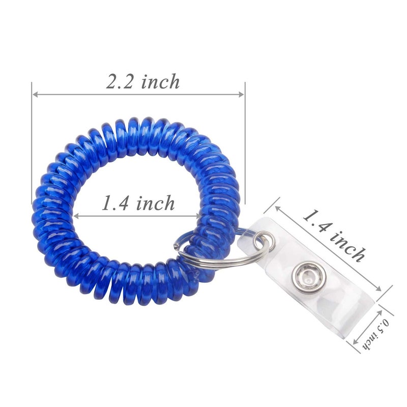 BIHRTC Pack of 6 pcs Colorful Rainbow Gradual Change Colors Flexible Spiral Coil Wristband for Work and Play Premium Elastic Bungee Badge Holder and Key Chain Ring by Specialist ID - Image 2